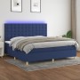 Box spring bed mattress and LED lights blue fabric 200x200 cm by , Beds and slatted bases - Ref: Foro24-3135787, Price: 668,6...
