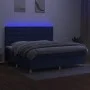 Cama box spring colchón y luces LED tela azul 200x200 cm de , Camas y somieres - Ref: Foro24-3135787, Precio: 655,37 €, Descu...