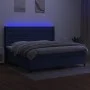 Box spring bed mattress and LED lights blue fabric 200x200 cm by , Beds and slatted bases - Ref: Foro24-3138667, Price: 687,1...
