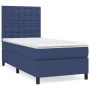 Box spring bed with blue fabric mattress 100x200 cm by , Beds and slatted bases - Ref: Foro24-3142079, Price: 362,47 €, Disco...