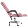 Silla de oficina reclinable con masaje terciopelo rosa