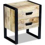 Beistelltisch mit 2 Schubladen aus massivem Mangoholz 43x33x51 cm von vidaXL, Nachttische - Ref: Foro24-243298, Preis: 179,65...