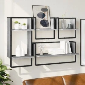 Wall shelves with 4 pieces of Sonoma gray engineered wood bars. by , Shelves and shelves - Ref: Foro24-836311, Price: 47,48 €...
