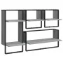 Estantes pared con barras 4 pzas madera ingeniería gris Sonoma de , Estantes y estanterías - Ref: Foro24-836311, Precio: 47,4...