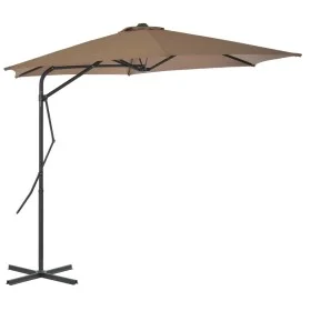 Garden umbrella with steel pole 300 cm taupe by vidaXL, Umbrellas - Ref: Foro24-44888, Price: 126,36 €, Discount: %