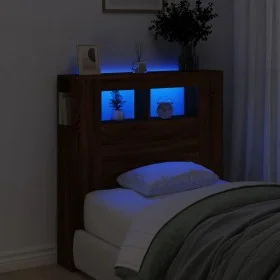 Cabecero LED madera ingeniería roble marrón 100x18,5x103,5 cm de , Cabeceros y pies de cama - Ref: Foro24-837336, Precio: 58,...