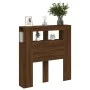 LED headboard engineered wood brown oak 100x18.5x103.5 cm by , Headboards and footboards - Ref: Foro24-837336, Price: 58,89 €...