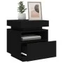Bedside tables with LED lights 2 units black 40x39x48.5 cm by , Nightstands - Ref: Foro24-836787, Price: 91,51 €, Discount: %
