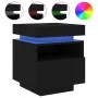 Bedside tables with LED lights 2 units black 40x39x48.5 cm by , Nightstands - Ref: Foro24-836787, Price: 91,51 €, Discount: %