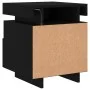 Bedside tables with LED lights 2 units black 40x39x48.5 cm by , Nightstands - Ref: Foro24-836787, Price: 91,51 €, Discount: %
