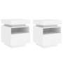 Bedside tables with LED lights 2 units white 40x39x48.5 cm by , Nightstands - Ref: Foro24-836785, Price: 100,56 €, Discount: %