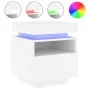 Nachttische mit LED-Leuchten 2 Einheiten weiß 40x39x48,5 cm von , Nachttische - Ref: Foro24-836785, Preis: 98,87 €, Rabatt: %