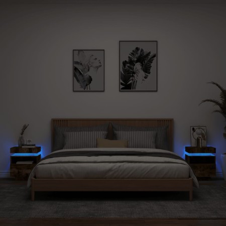 Nachttische mit LED-Leuchten 2 Stück Räuchereiche 40x39x48,5cm von , Nachttische - Ref: Foro24-836793, Preis: 86,25 €, Rabatt: %