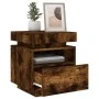 Bedside tables with LED lights 2 units smoked oak 40x39x48.5cm by , Nightstands - Ref: Foro24-836793, Price: 88,57 €, Discoun...