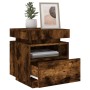Mesitas de noche con luces LED 2 uds roble ahumado 40x39x48,5cm de , Mesitas de noche - Ref: Foro24-836793, Precio: 87,31 €, ...