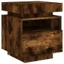 Bedside tables with LED lights 2 units smoked oak 40x39x48.5cm by , Nightstands - Ref: Foro24-836793, Price: 88,57 €, Discoun...