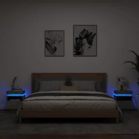 Mesitas de noche con luces LED 2 uds gris hormigón 40x39x48,5cm by , Nightstands - Ref: Foro24-836791, Price: 94,34 €, Discou...