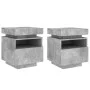 Mesitas de noche con luces LED 2 uds gris hormigón 40x39x48,5cm de , Mesitas de noche - Ref: Foro24-836791, Precio: 96,11 €, ...
