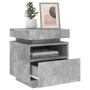 Mesitas de noche con luces LED 2 uds gris hormigón 40x39x48,5cm de , Mesitas de noche - Ref: Foro24-836791, Precio: 96,11 €, ...