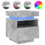 Nachttische mit LED-Lichtern, 2 Stück, Betongrau, 40x39x48,5 cm. von , Nachttische - Ref: Foro24-836791, Preis: 97,48 €, Raba...