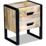 Beistelltisch mit 2 Schubladen aus massivem Mangoholz 43x33x51 cm von vidaXL, Nachttische - Ref: Foro24-243298, Preis: 179,65...