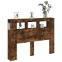 Cabecero LED madera ingeniería roble ahumado 140x18,5x103,5 cm de , Cabeceros y pies de cama - Ref: Foro24-837348, Precio: 81...