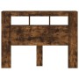 Cabecero LED madera ingeniería roble ahumado 140x18,5x103,5 cm de , Cabeceros y pies de cama - Ref: Foro24-837348, Precio: 82...