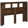 Cabecero LED madera ingeniería roble ahumado 140x18,5x103,5 cm de , Cabeceros y pies de cama - Ref: Foro24-837348, Precio: 81...