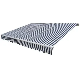 Motorized folding awning 400 cm blue and white by vidaXL, Awnings - Ref: Foro24-275553, Price: 691,77 €, Discount: %
