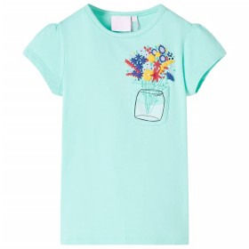 Camiseta infantil verde menta claro 116