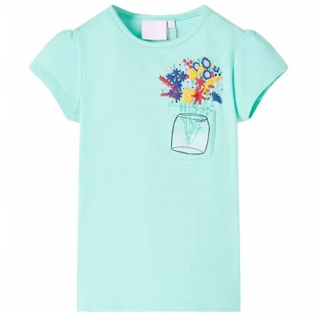 Camiseta infantil verde menta claro 140 de , Camisetas para niños - Ref: Foro24-11033, Precio: 8,32 €, Descuento: %
