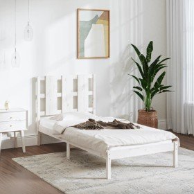 Estructura cama sin colchón madera maciza pino blanca 100x200cm Estructura cama sin colchón madera maciza pino blanca 100x200cm