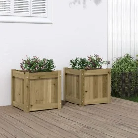 Outdoor planters 2 units made of impregnated pine wood by , Pots and planters - Ref: Foro24-837413, Price: 90,80 €, Discount: %