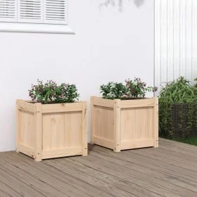 Outdoor planters, 2 units, solid pine wood by , Pots and planters - Ref: Foro24-837405, Price: 77,65 €, Discount: %