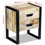 Beistelltisch mit 2 Schubladen aus massivem Mangoholz 43x33x51 cm von vidaXL, Nachttische - Ref: Foro24-243298, Preis: 179,65...