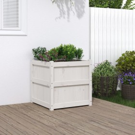Pflanzkübel aus massivem Kiefernholz weiß 60x60x60 cm von , Töpfe und Pflanzgefäße - Ref: Foro24-837426, Preis: 79,30 €, Raba...