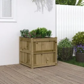 Solid pine wood planter box, impregnated, 60x60x60 cm by , Pots and planters - Ref: Foro24-837432, Price: 89,43 €, Discount: %