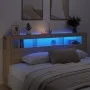 Cabecero LED madera ingeniería roble Sonoma 220x18,5x103,5 cm de , Cabeceros y pies de cama - Ref: Foro24-837374, Precio: 108...