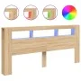 Cabecero LED madera ingeniería roble Sonoma 220x18,5x103,5 cm de , Cabeceros y pies de cama - Ref: Foro24-837374, Precio: 108...