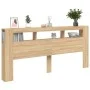 Cabecero LED madera ingeniería roble Sonoma 220x18,5x103,5 cm de , Cabeceros y pies de cama - Ref: Foro24-837374, Precio: 108...