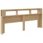 Cabecero LED madera ingeniería roble Sonoma 220x18,5x103,5 cm de , Cabeceros y pies de cama - Ref: Foro24-837374, Precio: 108...