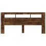 Cabecero LED madera ingeniería roble ahumado 220x18,5x103,5 cm de , Cabeceros y pies de cama - Ref: Foro24-837376, Precio: 11...