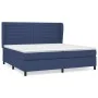 Box spring bed with blue fabric mattress 200x200 cm by , Beds and slatted bases - Ref: Foro24-3128075, Price: 706,19 €, Disco...