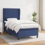 Box spring bed with blue fabric mattress 100x200 cm by , Beds and slatted bases - Ref: Foro24-3128107, Price: 376,81 €, Disco...