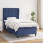 Cama box spring con colchón tela azul 100x200 cm de , Camas y somieres - Ref: Foro24-3128107, Precio: 383,68 €, Descuento: %