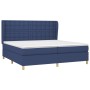 Cama box spring con colchón tela azul 200x200 cm de , Camas y somieres - Ref: Foro24-3128875, Precio: 671,91 €, Descuento: %