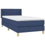 Box spring bed with blue fabric mattress 100x200 cm by , Beds and slatted bases - Ref: Foro24-3130575, Price: 326,72 €, Disco...