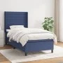 Box spring bed with blue fabric mattress 100x200 cm by , Beds and slatted bases - Ref: Foro24-3131495, Price: 370,56 €, Disco...