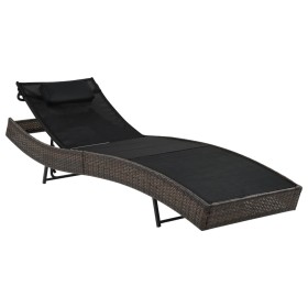 Lounger with brown PE rattan cushion by vidaXL, Loungers - Ref: Foro24-44716, Price: 115,18 €, Discount: %