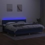 Box spring bed with mattress and LED blue fabric 200x200 cm by , Beds and slatted bases - Ref: Foro24-3133827, Price: 614,40 ...